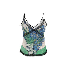 Tank Top Van Gogh Skull Flowers