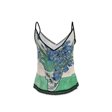 Tank Top Van Gogh Skull Flowers