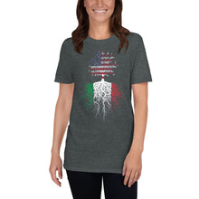 American Grown With Italian Roots Italy Italian Flag American Flag Tree T-Shirt