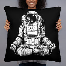 Astronaut in spacesuit yoga gestures , Hand Drawn Sketch Basic Pillow