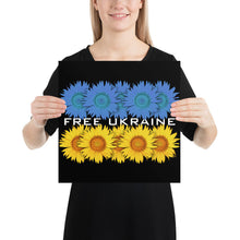 Support Ukraine With Ukrainian Flag Free Ukraine Sunflowers Poster