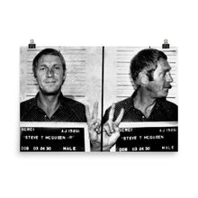 Steve McQueen Mug Shot Horizontal Mugshot Poster