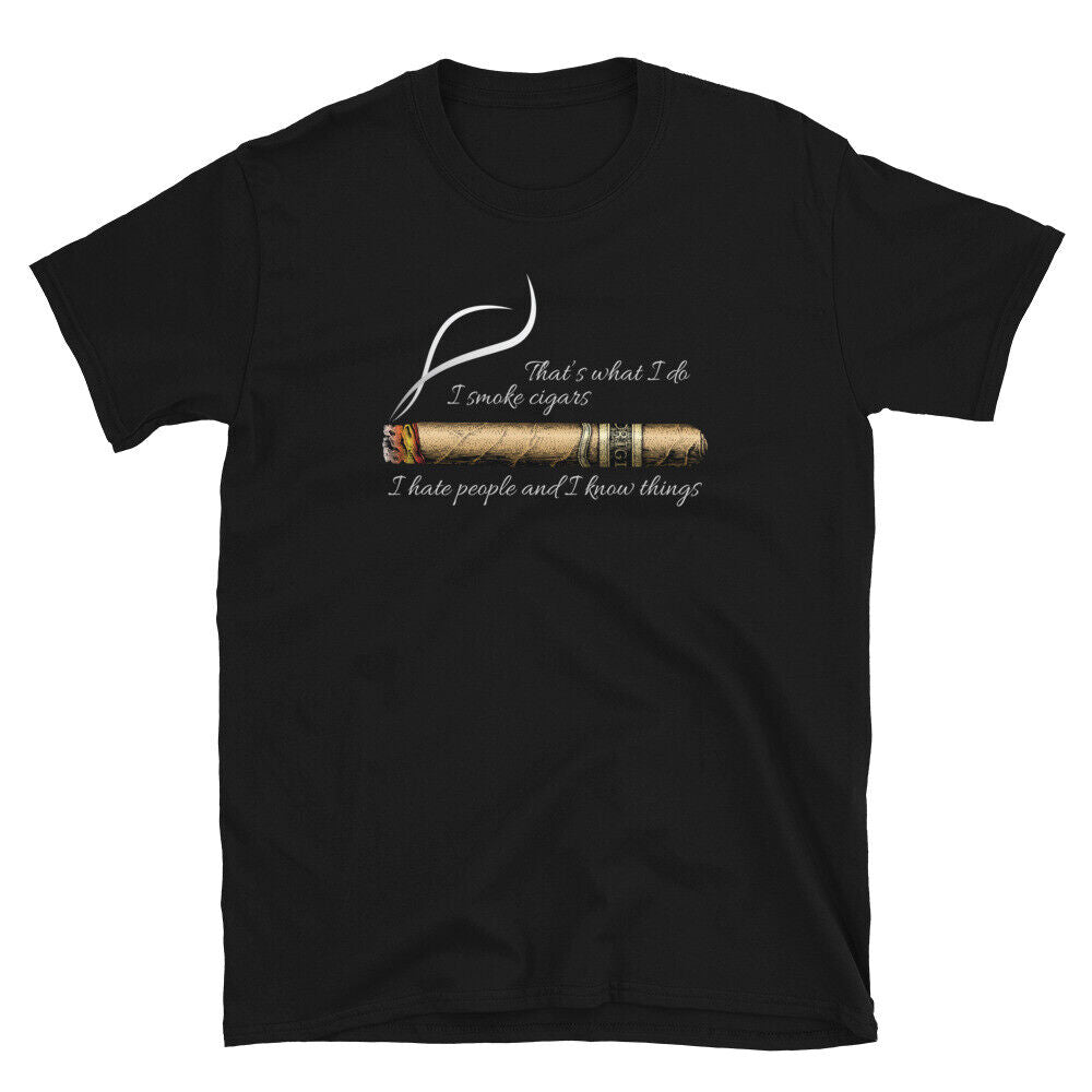 That's What I Do I Smoke Cigars I Hate People Bear Drinking T-Shirt