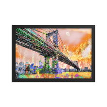 New York City Manhattan Bridge Gold 3 Framed poster