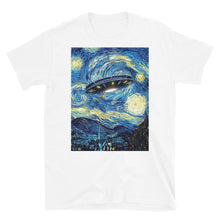 UFO Alien Abduction Starry Night Van Gogh Painting Short-Sleeve T-Shirt