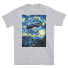 UFO Alien Abduction Starry Night Van Gogh Painting Short-Sleeve T-Shirt