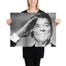 Ronald President Reagan Saluting Drawing Poster