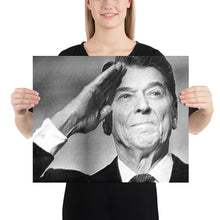 Ronald President Reagan Saluting Drawing Poster