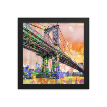 New York City Manhattan Bridge Gold 3 Framed poster