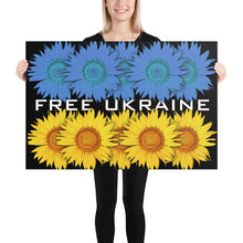 Support Ukraine With Ukrainian Flag Free Ukraine Sunflowers Poster