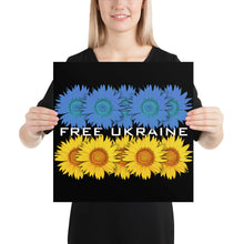 Support Ukraine With Ukrainian Flag Free Ukraine Sunflowers Poster