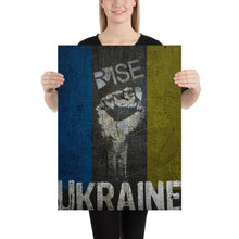 Support Ukraine I Stand With Ukraine Ukrainian Flag Fist Rise Poster