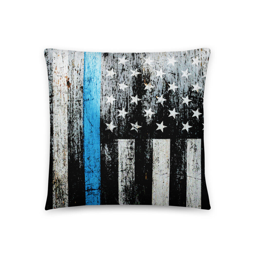 Thin Blue Line Support Police Back The Blue Flag Gift Pillow