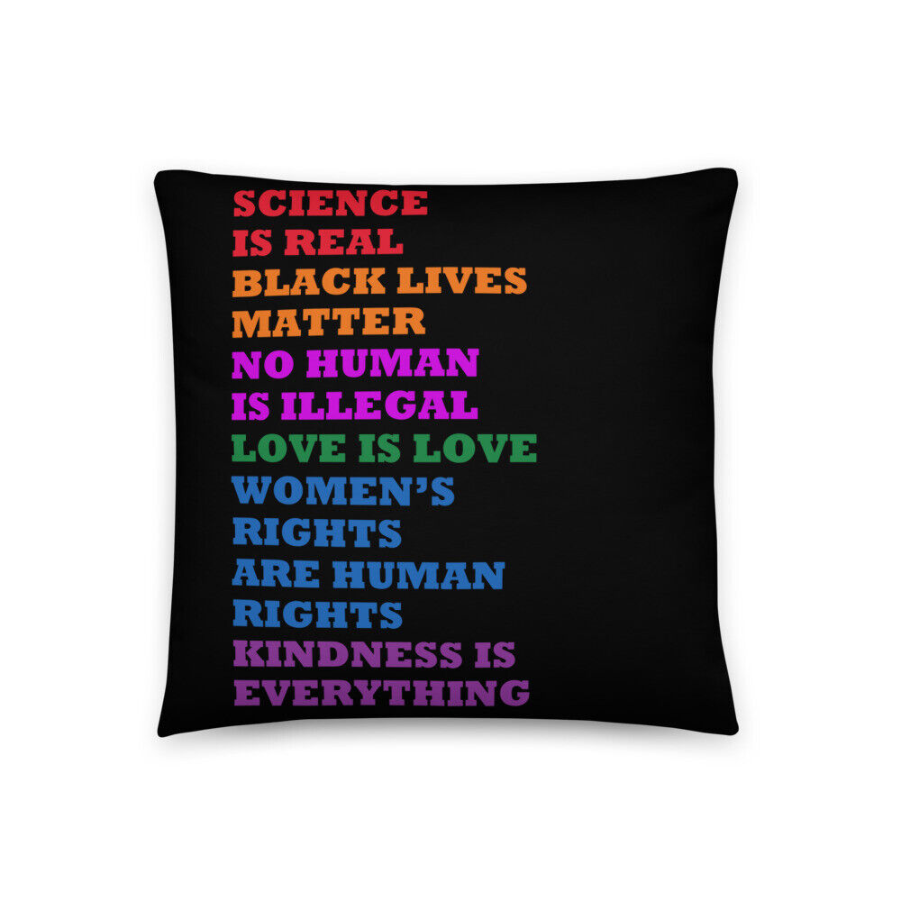 Science Is Real Black Lives Matter LGBT Pride Pillow