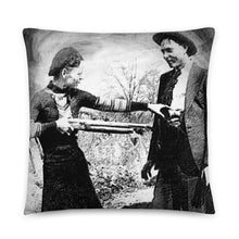 Painting Of Bonnie And Clyde Mock Hold Up Mug Shot Pillow