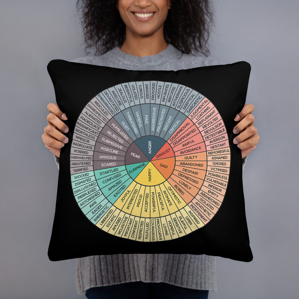 Emotions Wheel Zen Good Vibes Basic Pillow