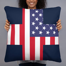 Cool Christian Cross American USA Flag Basic Pillow