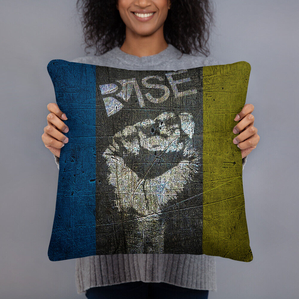 Support Ukraine I Stand With Ukraine Ukrainian Flag Fist Rise Pillow