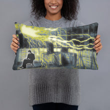 Nikola Tesla Experimental Reimagined Tesla Coil Lightning Science Pillow