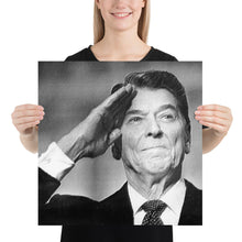 Ronald President Reagan Saluting Drawing Poster