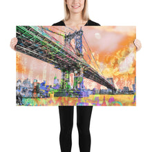 New York City Manhattan Bridge Gold 3 Poster