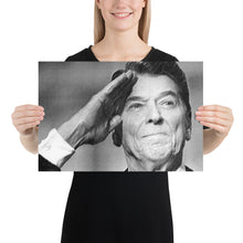 Ronald President Reagan Saluting Drawing Poster