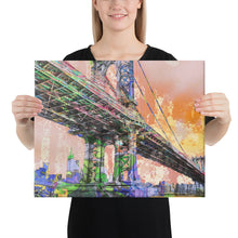 New York City Manhattan Bridge Gold 3 Canvas