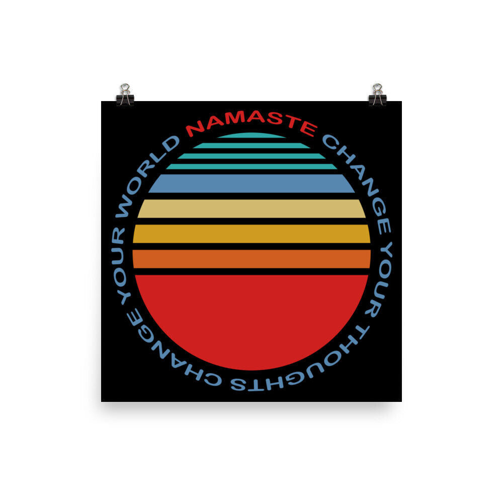 Chakras Meditation Namaste Yoga Edition Mandala Sunset Poster