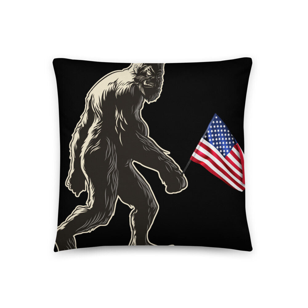 Hide and Seek Bigfoot is Real Funny Tees Big Foot Flag Pillow