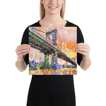 New York City Manhattan Bridge Gold 3 Poster