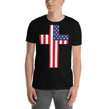 Cool Christian Cross American USA Flag T-Shirt