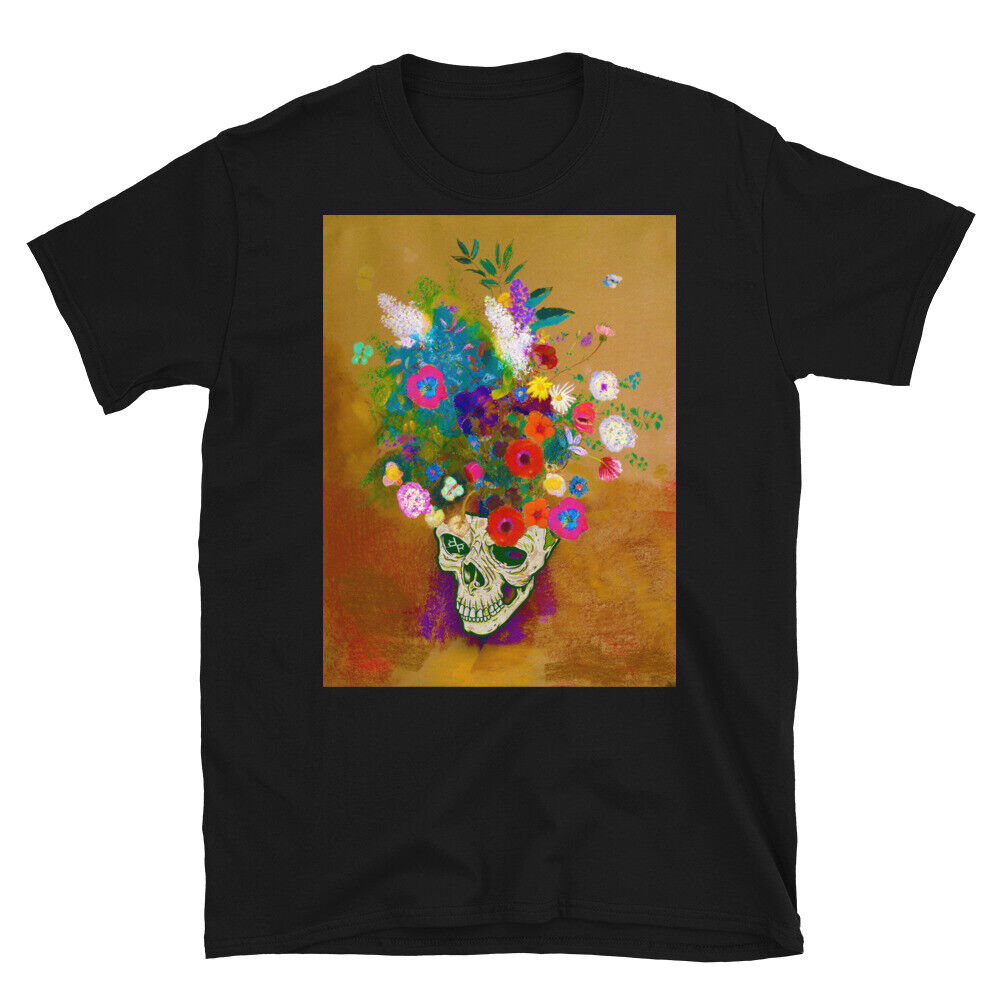 Punk Impressionist Flower Skull Tees Artist T-Shirt