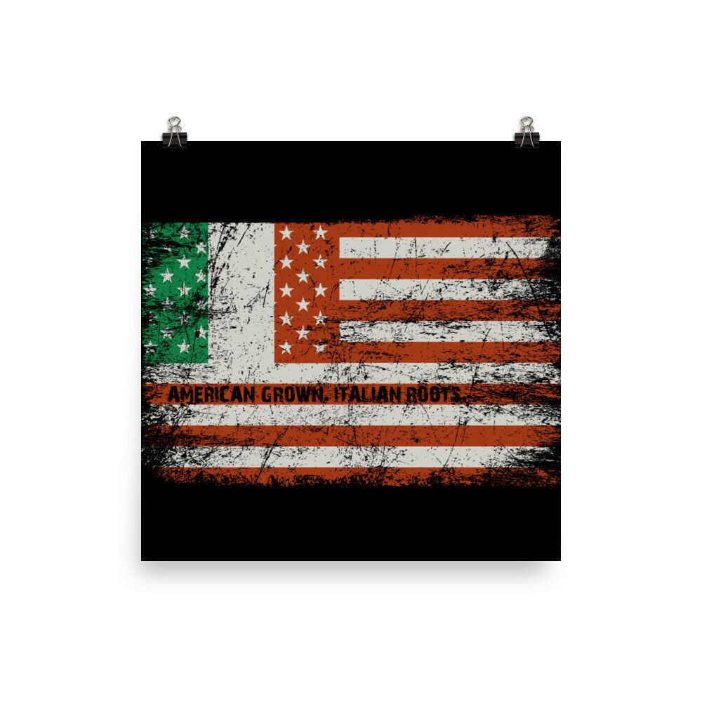 American Grown With Italian Roots Italy Italian Flag Poster