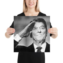 Ronald President Reagan Saluting Drawing Poster