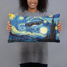 UFO Alien Abduction Starry Night Van Gogh Painting Basic Pillow