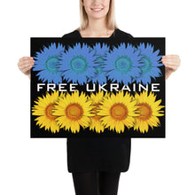 Support Ukraine With Ukrainian Flag Free Ukraine Sunflowers Poster