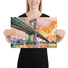 New York City Manhattan Bridge Gold 3 Poster