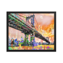 New York City Manhattan Bridge Gold 3 Framed poster