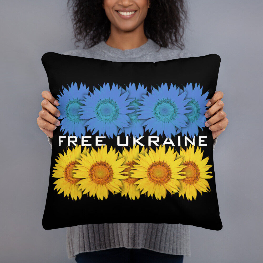 Support Ukraine With Ukrainian Flag Free Ukraine Sunflowers Pillow