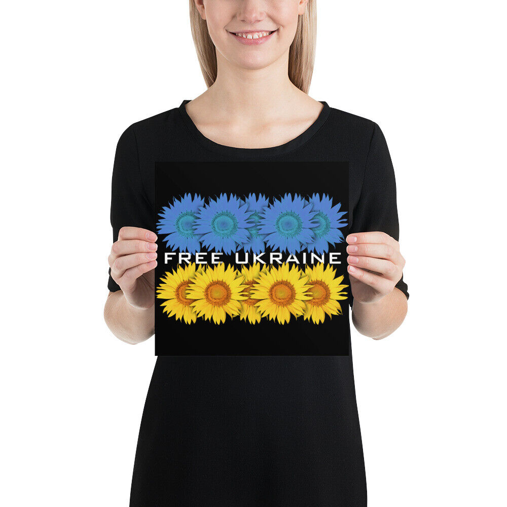 Support Ukraine With Ukrainian Flag Free Ukraine Sunflowers Poster