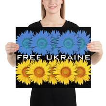 Support Ukraine With Ukrainian Flag Free Ukraine Sunflowers Poster