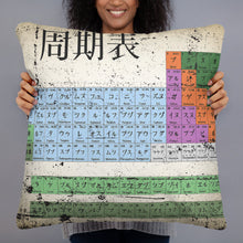 Japan Japanese Periodic Table Of The Elements Vintage Chart Pillow