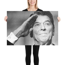 Ronald President Reagan Saluting Drawing Poster