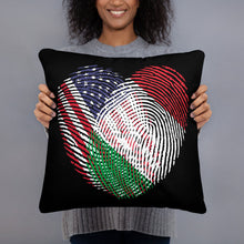 Flag Finger Prints Italy USA Italian Americans Pride Print Basic Pillow