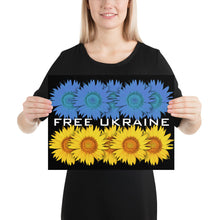 Support Ukraine With Ukrainian Flag Free Ukraine Sunflowers Poster