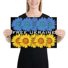 Support Ukraine With Ukrainian Flag Free Ukraine Sunflowers Poster