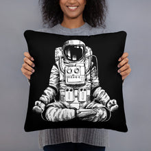 Astronaut in spacesuit yoga gestures , Hand Drawn Sketch Basic Pillow