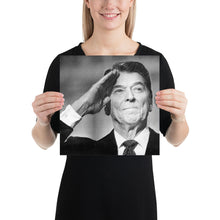 Ronald President Reagan Saluting Drawing Poster