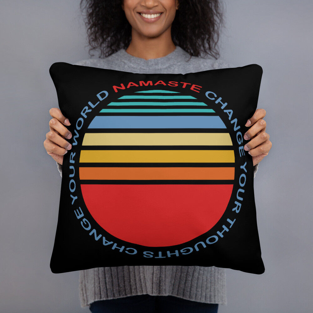 Chakras Meditation Namaste Yoga Edition Mandala Sunset Pillow