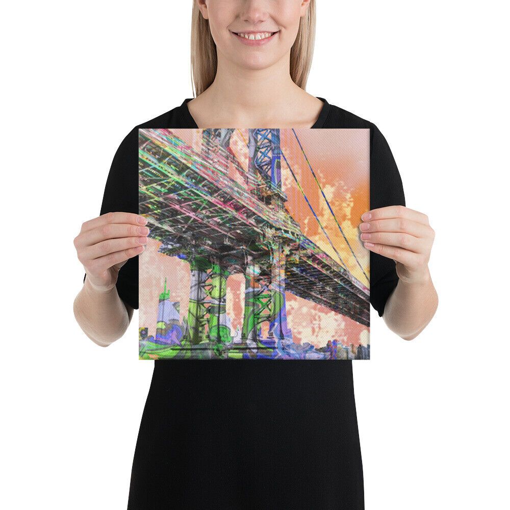 New York City Manhattan Bridge Gold 3 Canvas